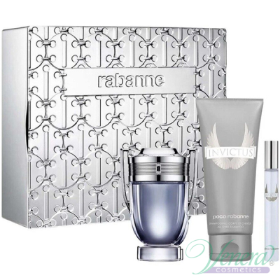 Paco Rabanne Invictus Set (EDT 100ml + EDT 10ml + SG 100ml) for Men Men's Gift Sets