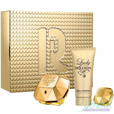 Paco Rabanne Lady Million Set (EDP 80ml + EDP 5ml + BL 100ml) for Women Gift Sets