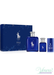 Ralph Lauren Polo Blue Eau de Parfum Set (EDP 125ml + EDP 40ml + Deo Stick 40ml) for Men Gift Sets