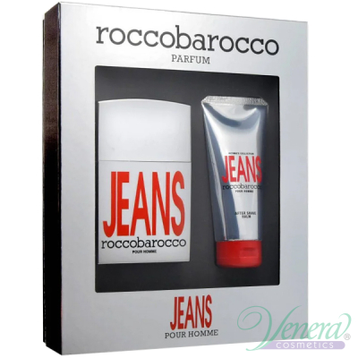 Roccobarocco Jeans Pour Homme Set (EDT 75ml + After Shave Balm 100ml) for Men Men's Gift Sets