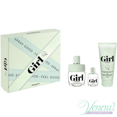 Rochas Girl Set (EDT 100ml + EDT 4.5ml + Body Wash 100ml) for Women Gift Sets