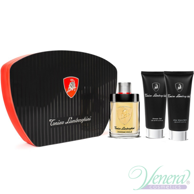 Tonino Lamborghini Invincibile Set (EDT 125ml + ASB 150ml + SG 150ml) for Men Men's Fragrances