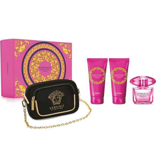 mandat Grand royalty Versace Bright Crystal Absolu Set (EDP 90ml + BL 100ml + SG 100ml + Bag)  for Women | Venera Cosmetics