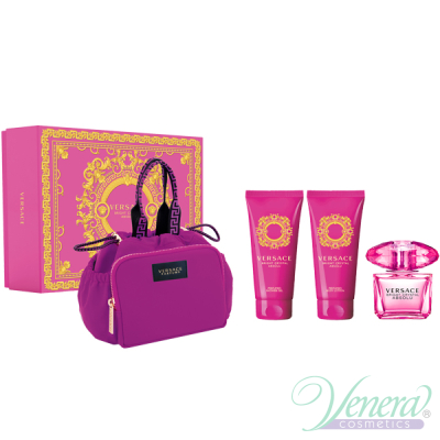 Versace Bright Crystal Absolu Set (EDP 90ml + BL 100ml + SG 100ml + Bag) for Women Women's Gift sets