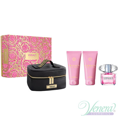 Versace Bright Crystal Set (EDT 90ml + BL 100ml + SG 100ml + Bag) for Women Women's Gift