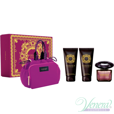 Versace Crystal Noir Set (EDT 90ml + BL 100ml + SG 100ml + Bag) for Women Women's Gift sets