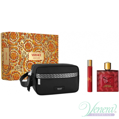 Versace Eros Flame Set (EDP 100ml + EDP 10ml + Trousse) for Men Men's Gift sets