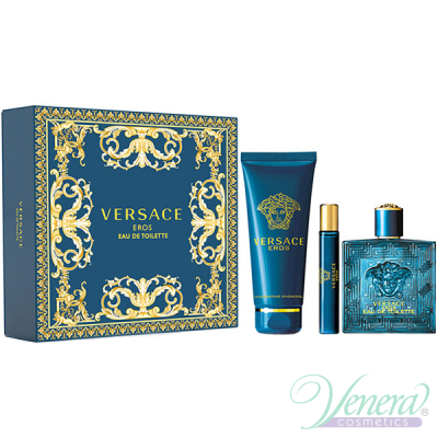 Versace Eros Set (EDT 100ml + EDT 10ml + SG 150ml) for Men Men's Gift sets