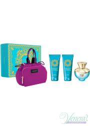 Versace Pour Femme Dylan Turquoise Set (EDT 100ml + BL 100ml + SG 100ml + Bag) for Women Women's Gift sets