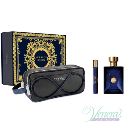 Versace Pour Homme Dylan Blue Set (EDT 100ml + EDT 10ml + Bag) for Men Men's Gift sets