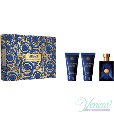 Versace Pour Homme Dylan Blue Set (EDT 50ml + ASB 50ml + SG 50ml) for Men Men's Gift sets