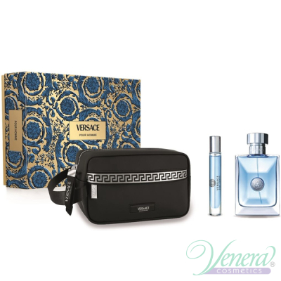 Versace Pour Homme Set (EDT 100ml + EDT 10ml + Bag) for Men Men's Gift sets