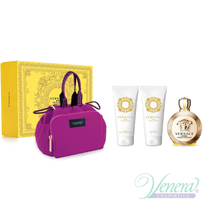 Versace Eros Pour Femme Set (EDP 100ml + BL 100ml + SG 100ml + Bag) for Women Women's Gift sets