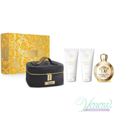 Versace Eros Pour Femme Set (EDP 100ml + BL 100ml + SG 100ml + Bag) for Women Women's Gift sets