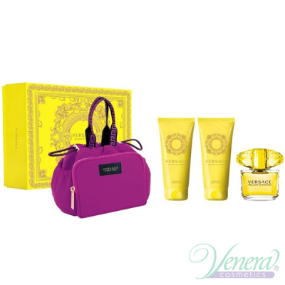 Versace Yellow Diamond Set (EDT 90ml + BL 100ml + SG 100ml + Bag) for Women Women's Gift sets