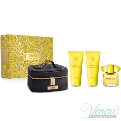 Versace Yellow Diamond Set (EDT 90ml + BL 100ml + SG 100ml + Bag) for Women Women's Gift sets