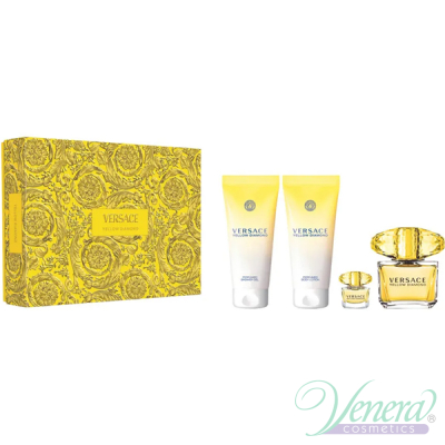 Versace Yellow Diamond Set (EDT 90ml + EDT 5ml + BL 100ml + SG 100ml) for Women Women's Gift sets