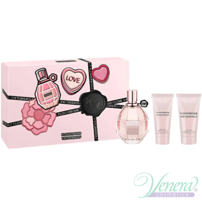 Viktor & Rolf Flowerbomb Set (EDP 100ml + BL 50ml + Body Cream 40ml) for Women Gift Sets