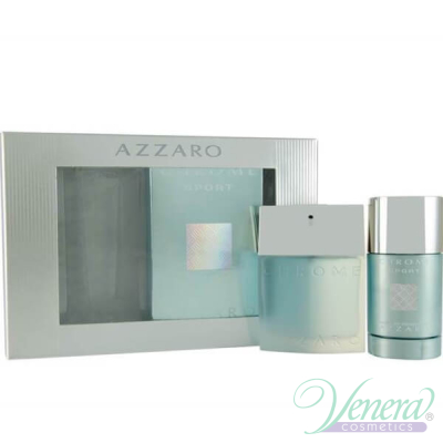 Azzaro Chrome Sport Set (EDT 50ml + Deo Stick 75ml) for Men Men's Fragrance