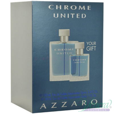 Azzaro Chrome United Set (EDT 100ml + EDT 30ml) for Men Men's Gift sets