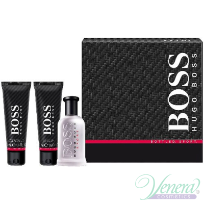 Boss Bottled Sport Set (EDT 50ml + AS Balm 50ml + SG 50ml) for Men Men's