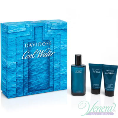 Davidoff Cool Water Set (EDT 75ml + AS Balm 50ml + SG 50ml) for Men Men's Gift sets