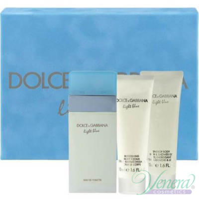 D&G Light Blue Set (EDT 50ml + Body Cream 50ml + SG 50ml) for Women Women's