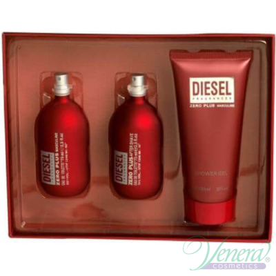 Diesel Zero Plus Set (EDT 75ml + After Shave 75ml + SG 150ml) for Men Men's