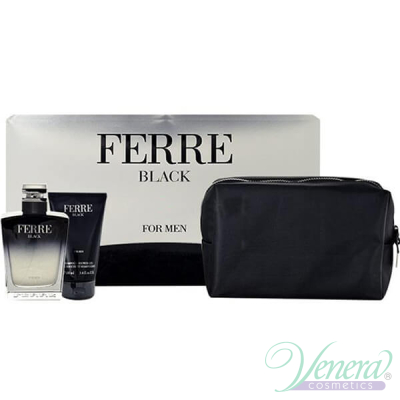 Ferre Black Set (EDT 100ml + SG 100ml + Bag) for Men Men's Gift sets