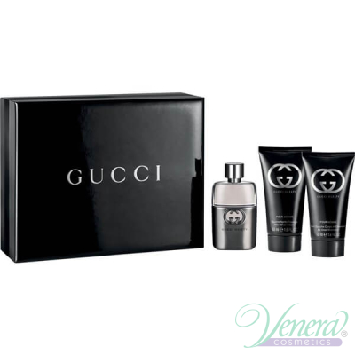 Gucci Guilty Pour Homme Set (EDT 50ml + After Shave Balm 50ml + SG 50ml) for Men Men's