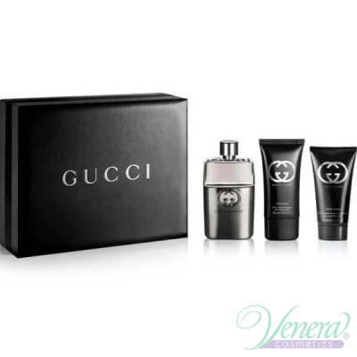 Gucci Guilty Pour Homme Set (EDT 90ml + After Shave Balm 50ml + SG 50ml) for Men Men's