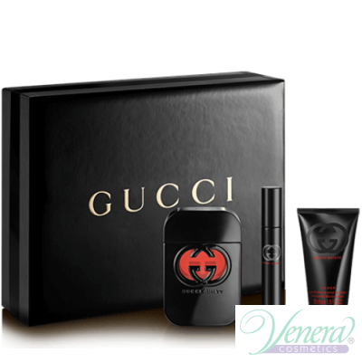 Gucci Guilty Black Pour Femme Set (EDT 75ml + EDT 7.4ml + BL 50ml)  for Women Women's