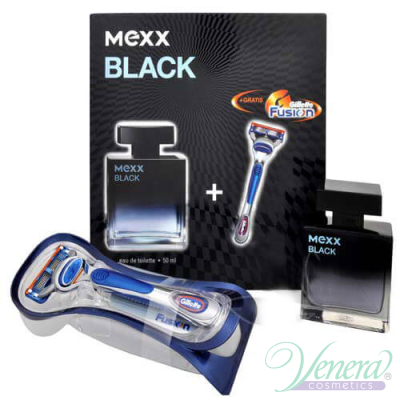 Mexx Black Set (EDT 50ml + Gillette Fusion razor) for Men Men's