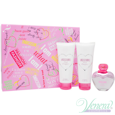 Moschino Pink Bouquet Set (EDT 50ml + SG 100ml + BL 100ml) for Women Women's Gift sets