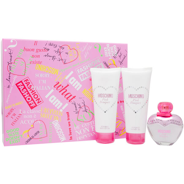 moschino pink bouquet gift set