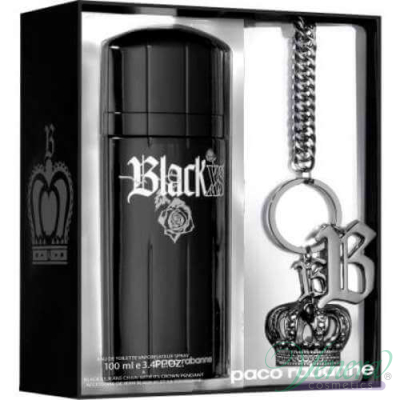 Paco Rabanne Black XS Set (EDT 100ml + Chain With Crown Pendant) for Men Men's