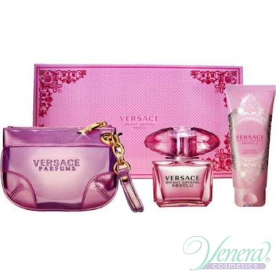Versace Bright Crystal Absolu Set (EDP 90ml + BL 100ml +Bag) for Women Women's Gift sets