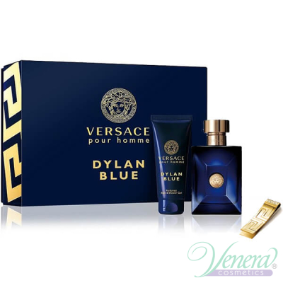 Versace Pour Homme Dylan Blue Set (EDT 100ml + SG 100ml + Money Clip) for Men Men's Gift sets