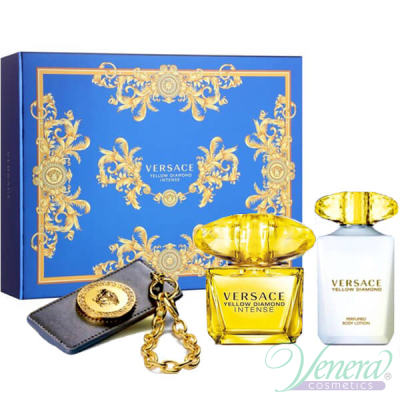 Versace Yellow Diamond Intense Set (EDT 90ml + BL 100ml + Bag Tag) for Women Women's Gift sets